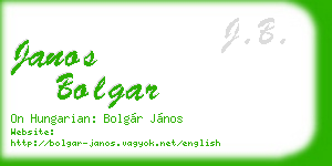 janos bolgar business card